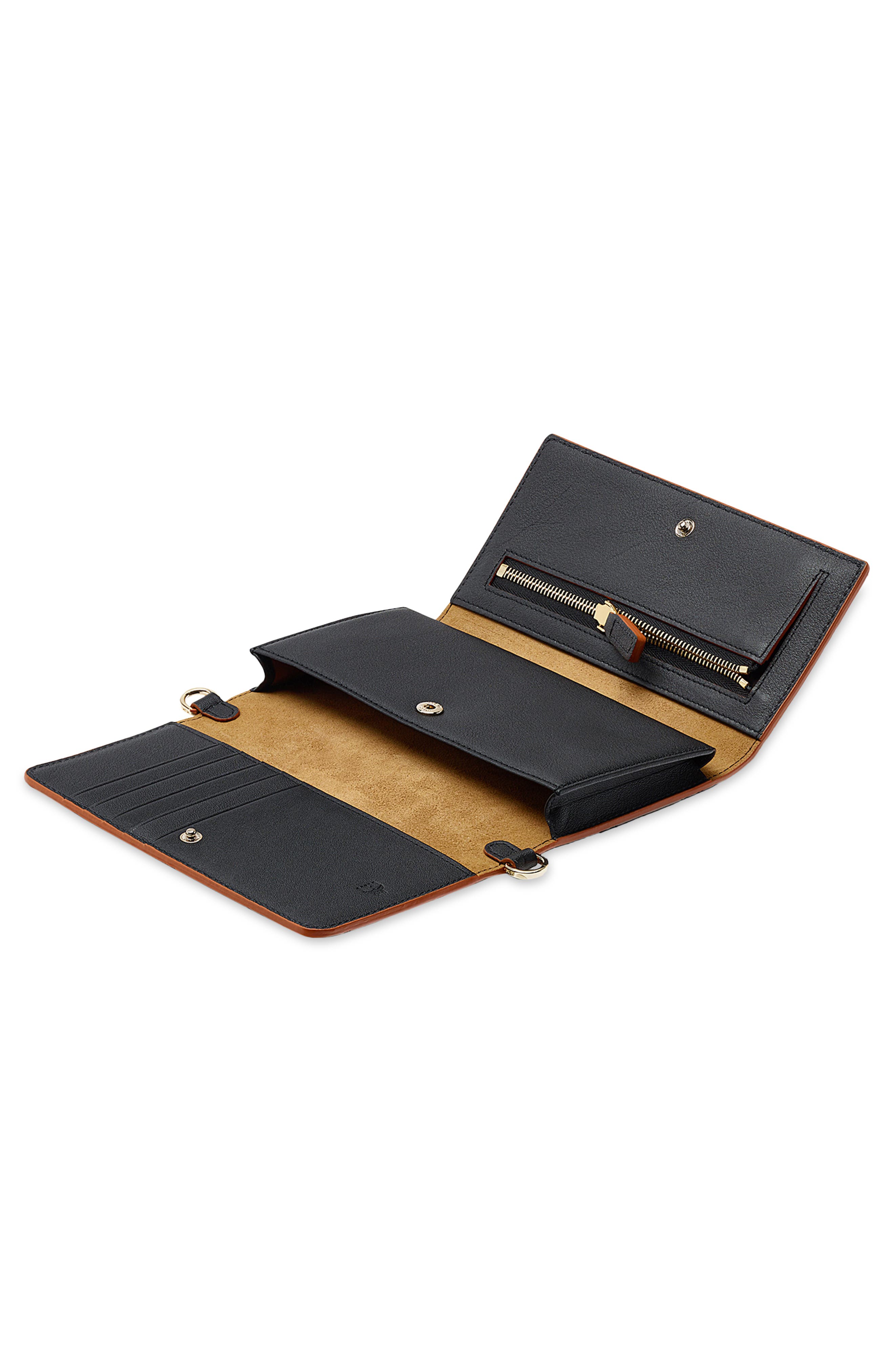 Visetos Leather Wallet on a Chain, Alternate, color, BLACK