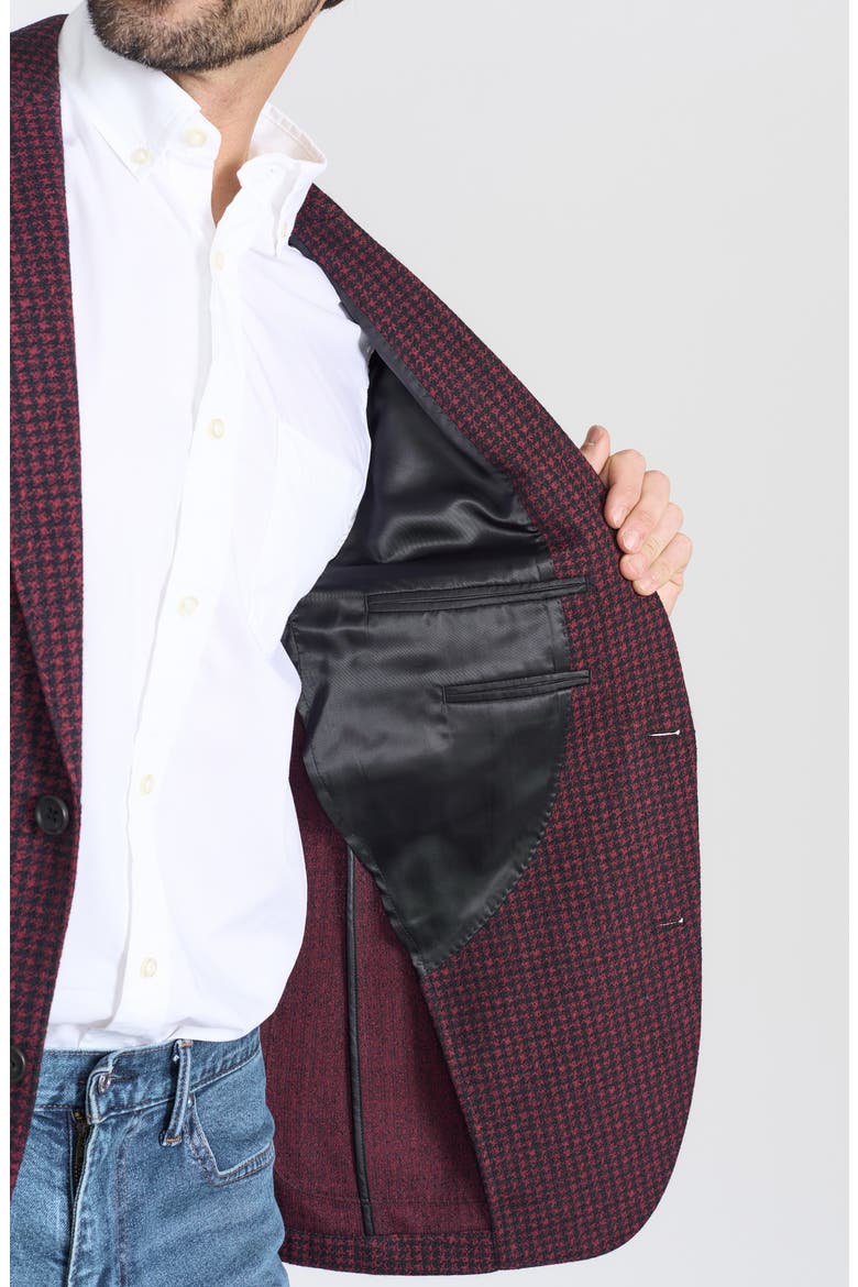 Houndstooth Wool Blend Sport Coat, Alternate, color, RED