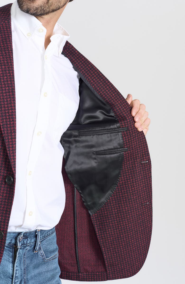 FLYNT Houndstooth Wool Blend Sport Coat, Alternate, color, Red