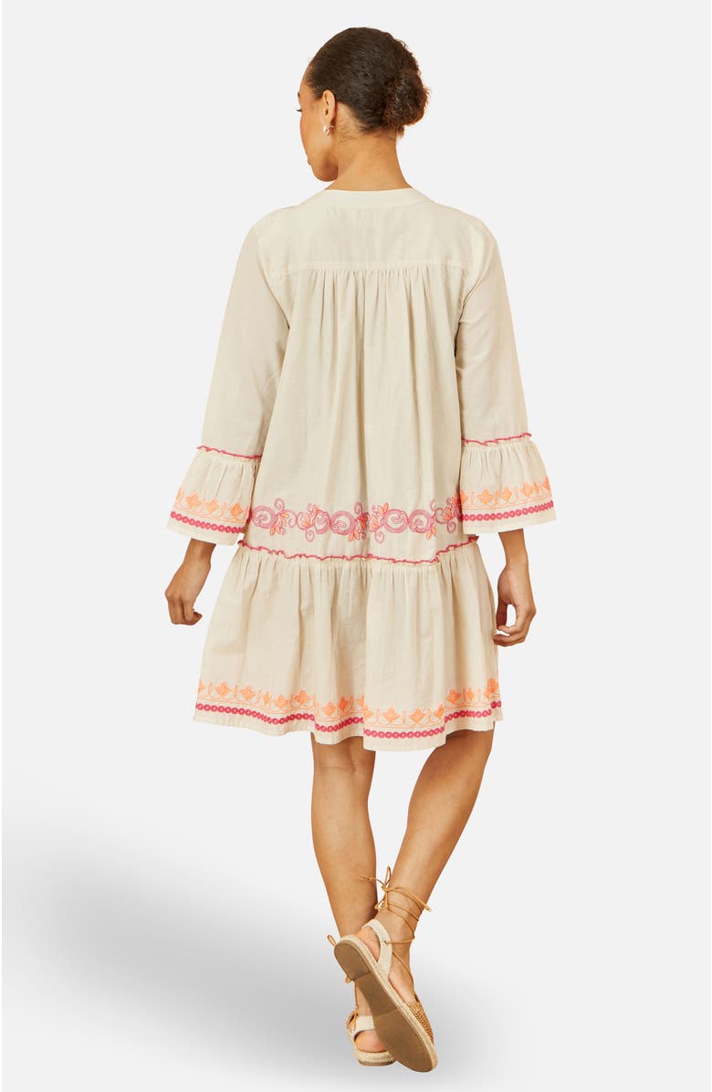 Yumi Embroidered Cotton Tunic Dress, Alternate, color, Beige