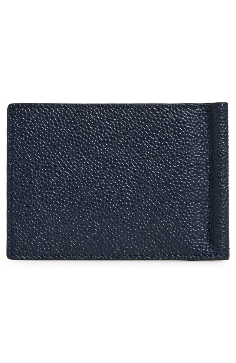 Thom Browne 4-Bar Leather Bifold Wallet, Alternate, color, Navy