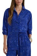 Lauren Ralph Lauren Kotta Paisley Print Crêpe de Chine Button-Up Shirt