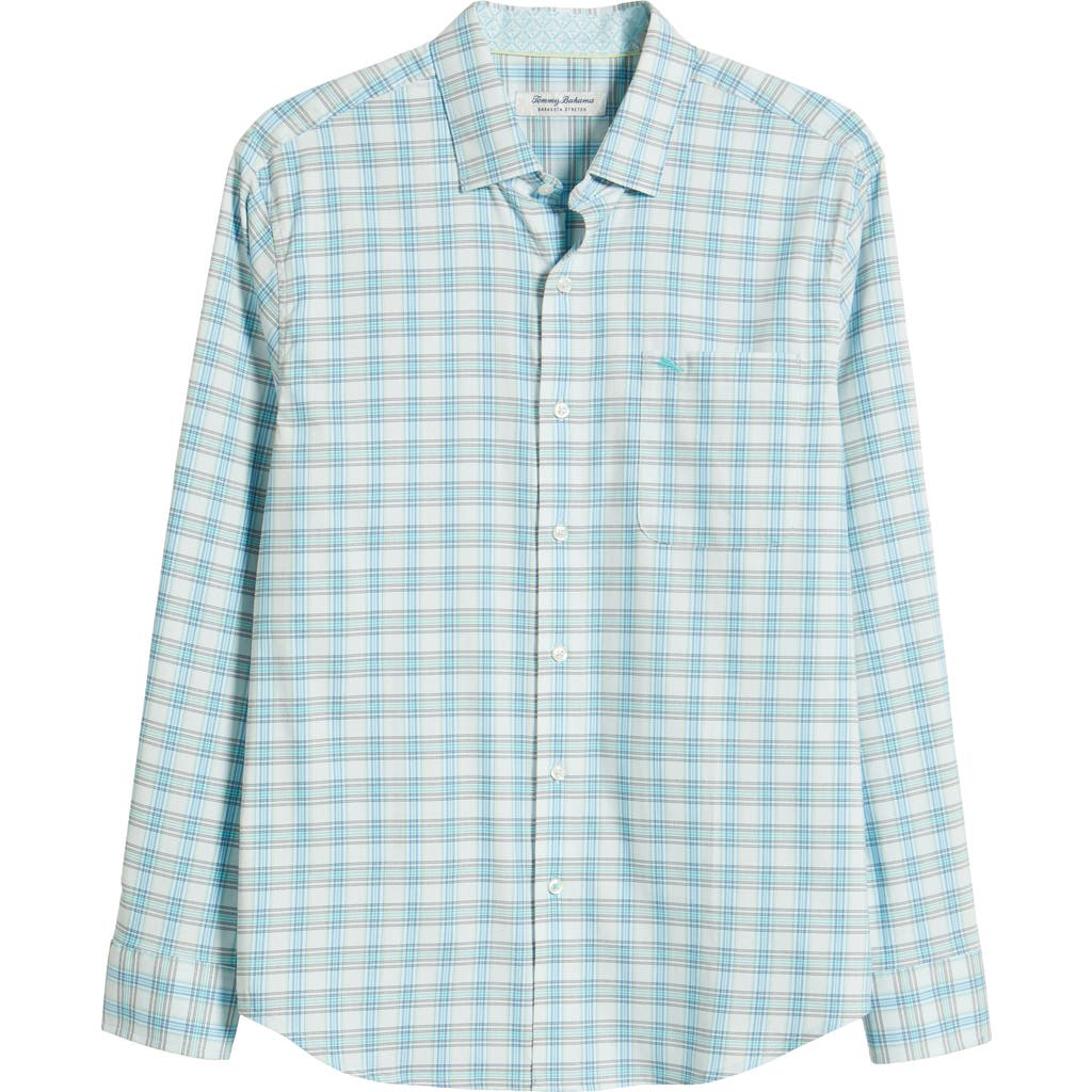 Tommy Bahama Sarasota Stretch San Marcos Check IslandZone® Button-Up Shirt in Dew Drop
