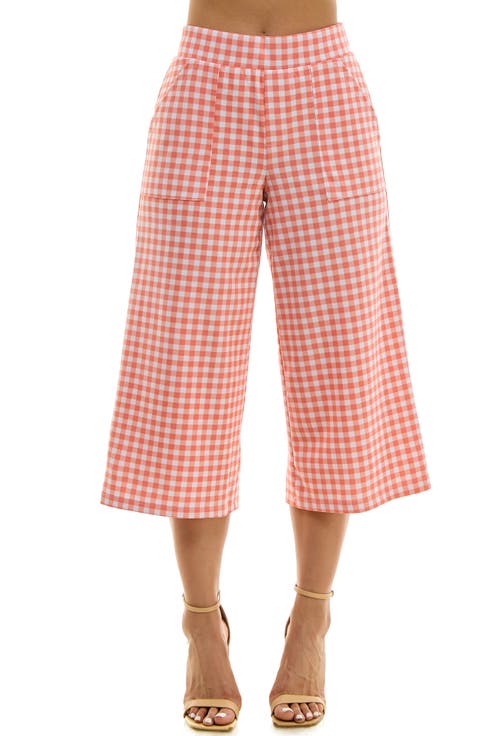 Gingham Crop Wide Leg Pants