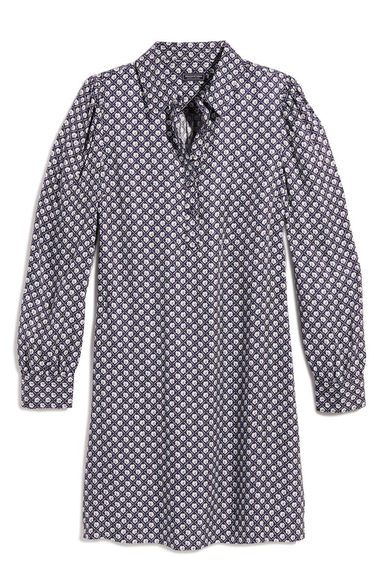 vineyard vines Floral Long Sleeve Silk Blend Poplin Shirtdress, Alternate, color,