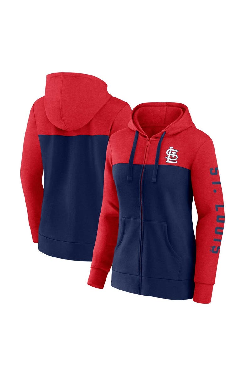 FANATICS Women's Fanatics Branded Red/Navy St. Louis Cardinals City Ties Hoodie Full-Zip Sweatshirt, Main, color, Red