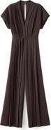 MANGO Pleated Tie Belt Jumpsuit