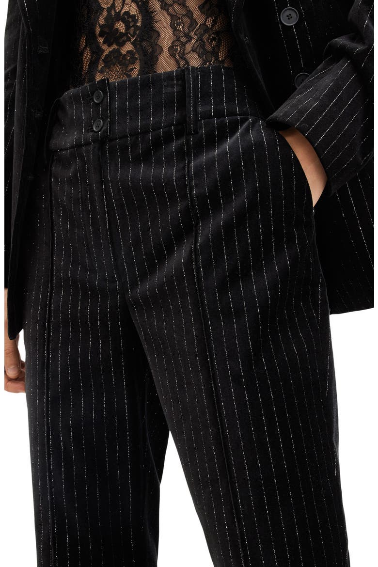 Sevenh Metallic Flare Velvet Pants, Alternate, color, BLACK