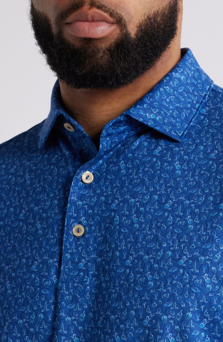 Peter Millar Wine Country Performance Jersey Polo, Alternate, color, Sport Navy