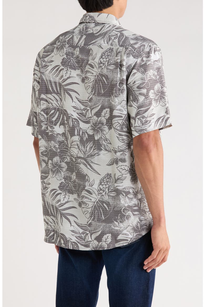 Coconut Point Ocean Escape Short Sleeve Button-Up Shirt, Alternate, color, SUMMER GREY