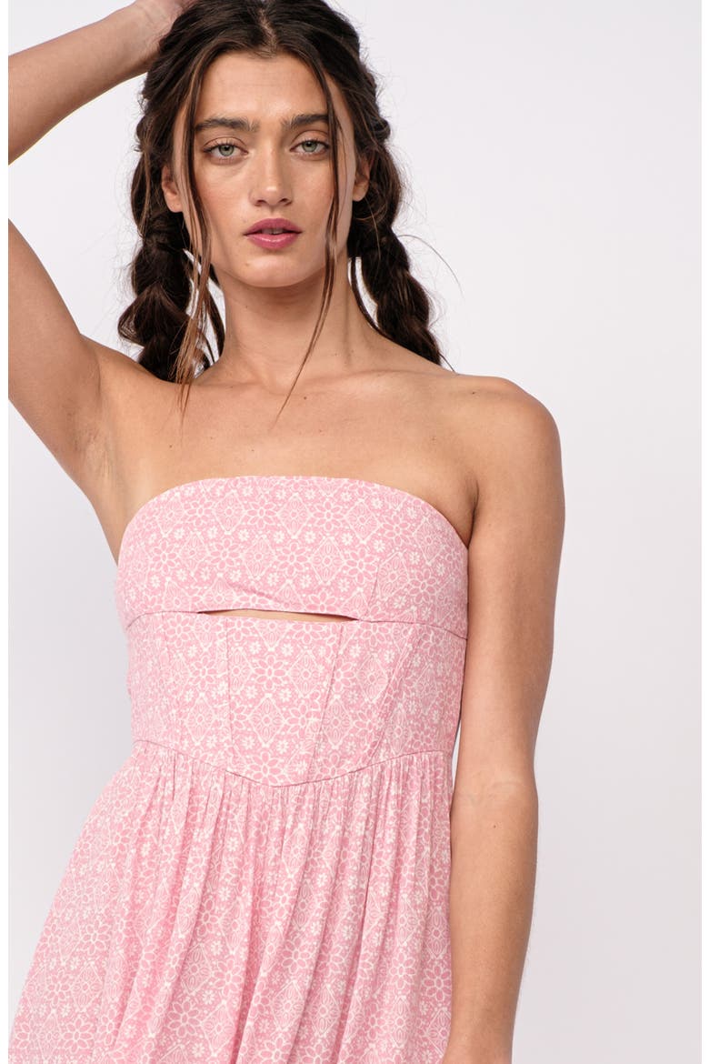Strapless Cutout Minidress, Alternate, color, PINK