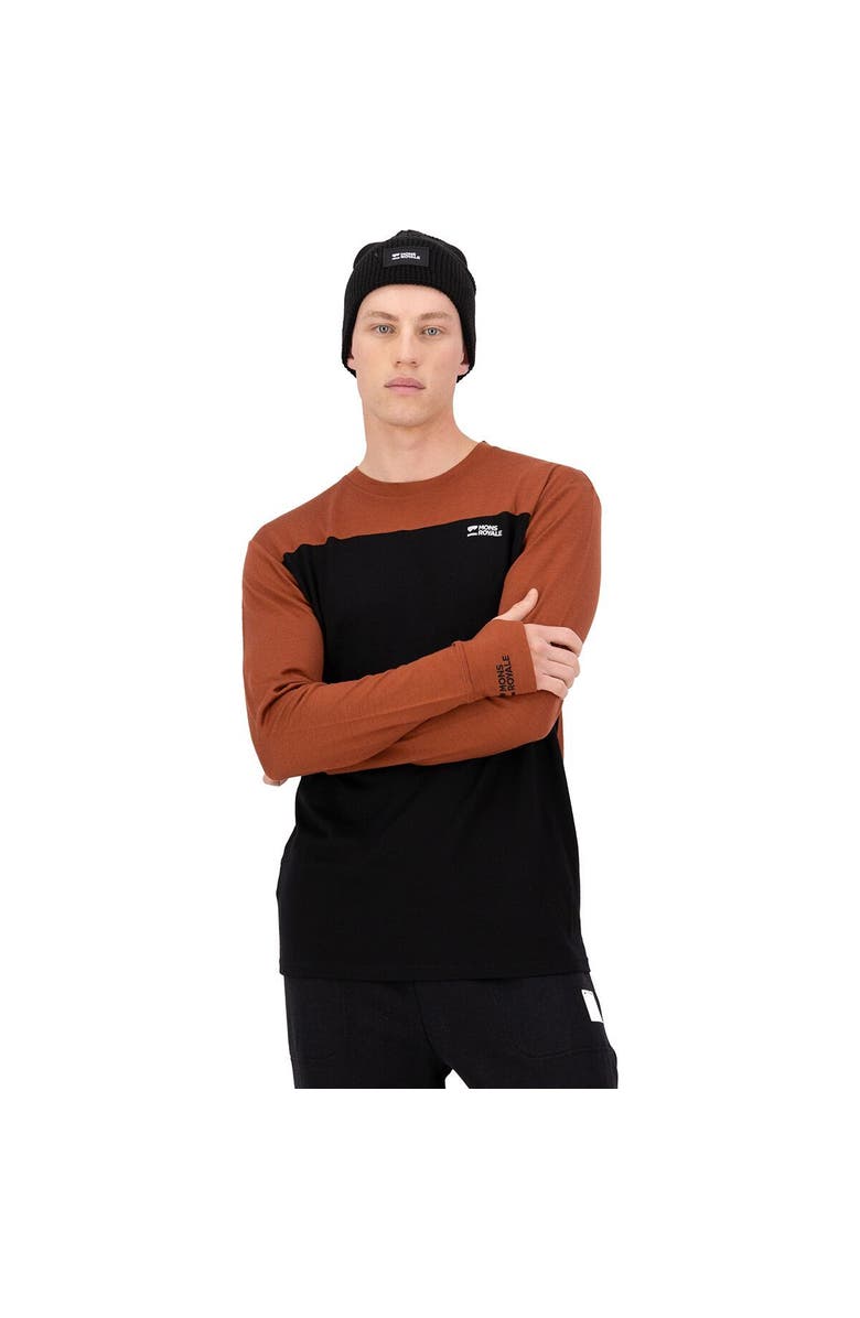 Mons Royale Yotei Tech Long-Sleeve Top - Men's, Main, color, Sienna/Black