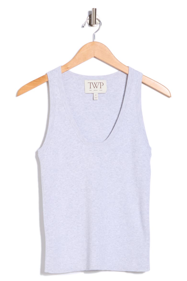 Scoop Neck Knit Tank, Alternate, color, WHITE HEATHER GREY