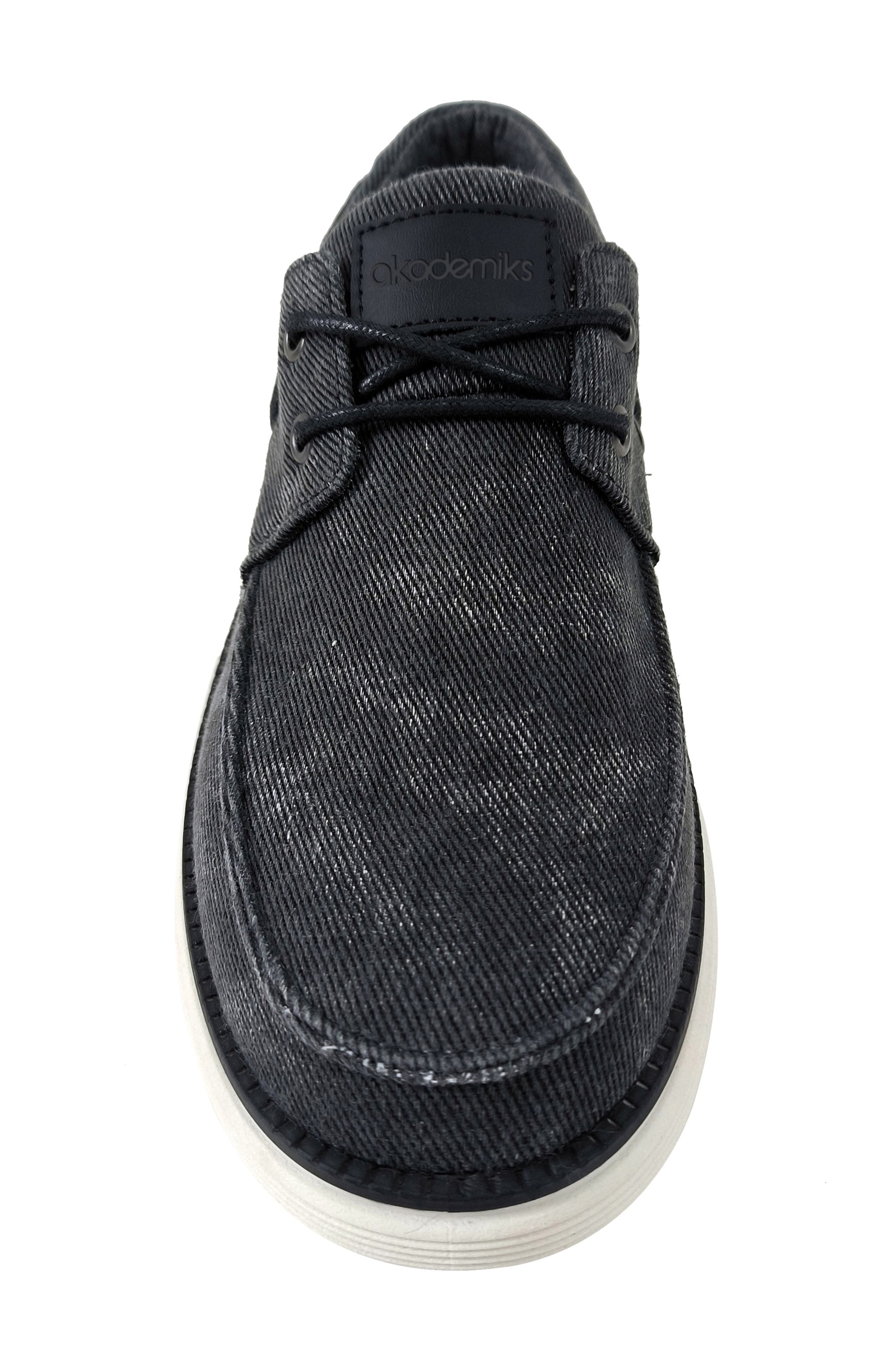 AKADEMIKS Knox Boat Shoe, Alternate, color, Black