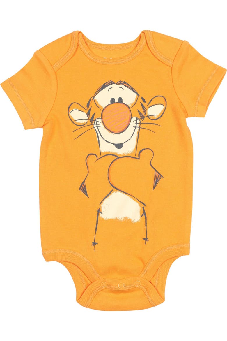 5-Pack Short Sleeve Bodysuits, Alternate, color, Disney Rainbow Multi