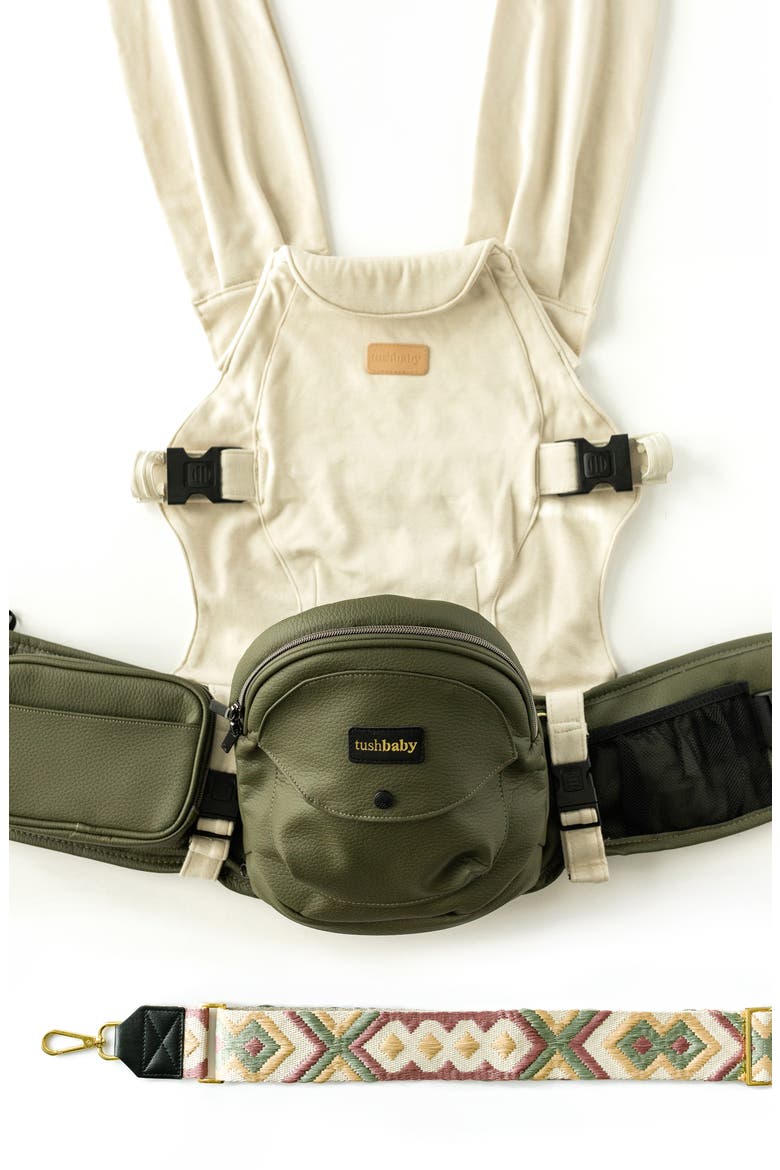 Hands-Free Carrier Set with Included Crossbody Strap, Main, color, OLIVE/ CREAM/ EMBROIDERED PINK