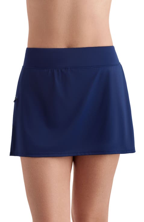 Side Zipper Pocket Swim Skort