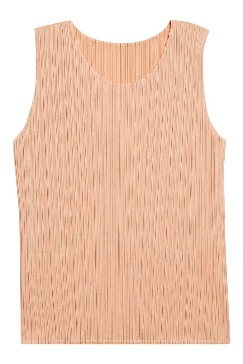 Monthly Colors August Pleated Shell, Alternate, color, ORANGE/ CORAL STRIPE