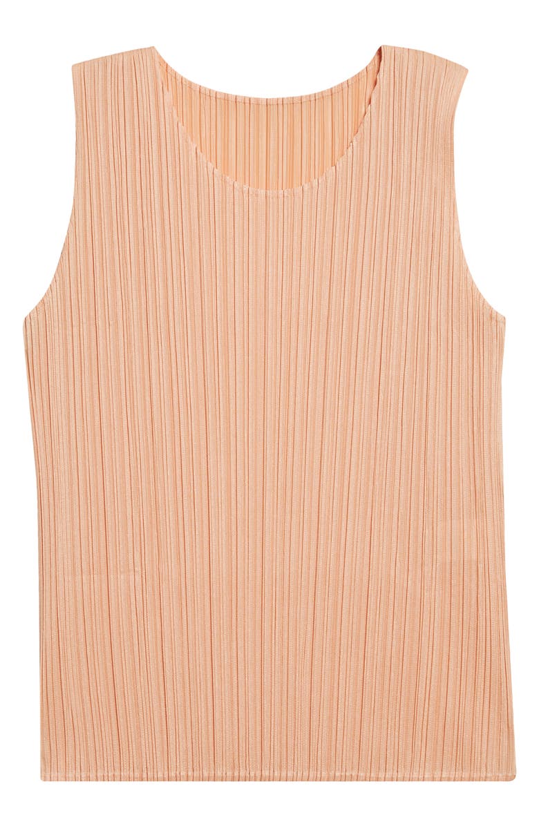 Pleats Please Issey Miyake Monthly Colors August Pleated Shell, Alternate, color, Orange/ Coral Stripe