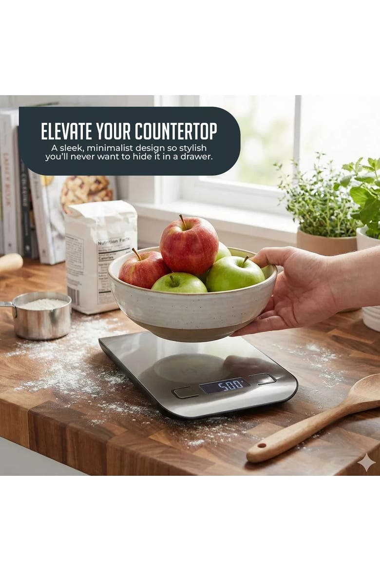 Digital Food Scale 11 lb Capacity Tare Function LCD Display, Alternate, color, Grey