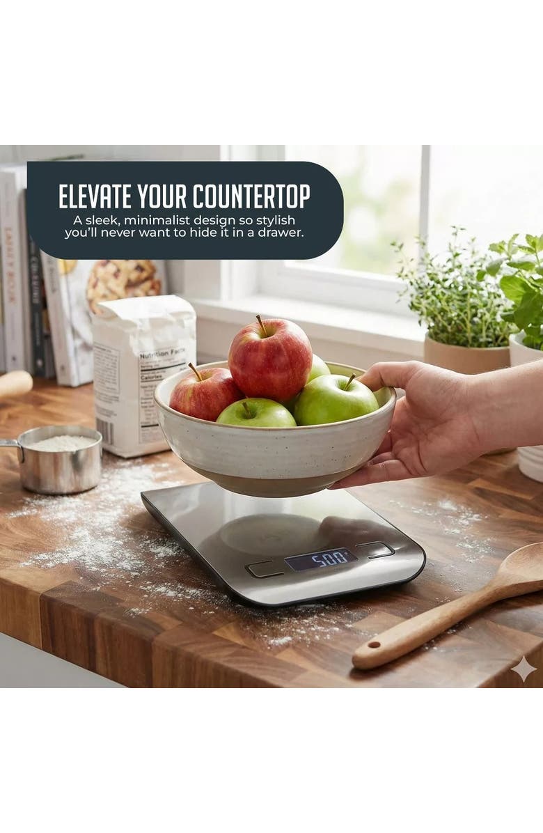 Luminuxe Digital Food Scale 11 lb Capacity Tare Function LCD Display, Alternate, color, Grey