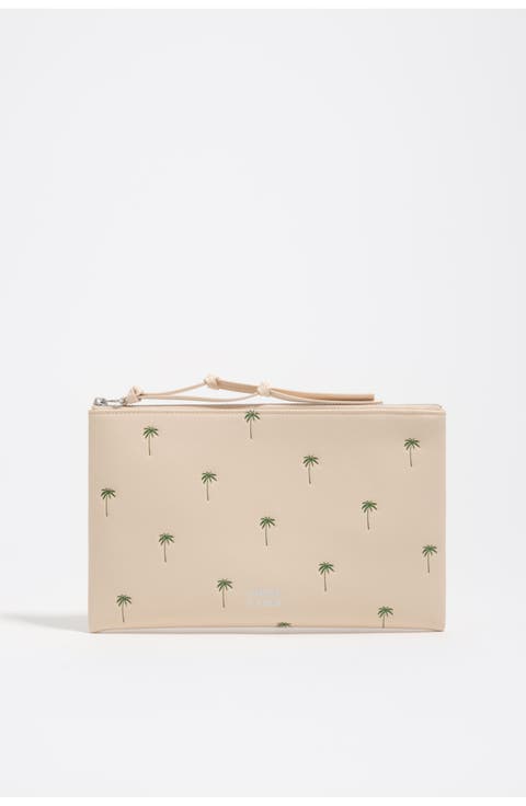 Large Leather Palms Make-Up Case