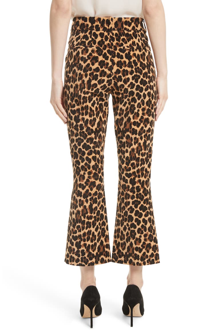 Cheetah Print Velvet Crop Flare Pants, Alternate, color, CHEETAH