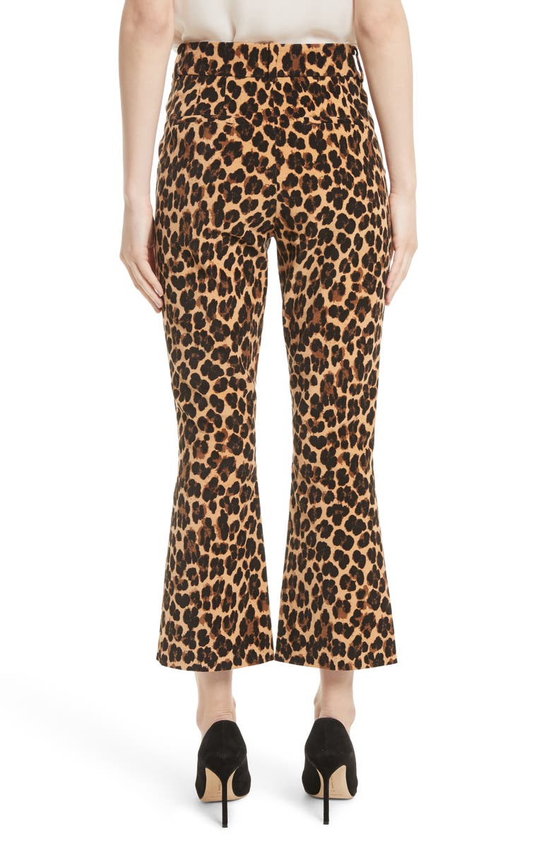 FRAME Cheetah Print Velvet Crop Flare Pants, Alternate, color, 