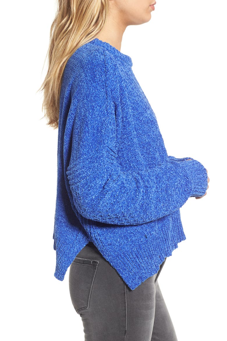 Chenille Sweater, Alternate, color, ELECTRIC BLUE