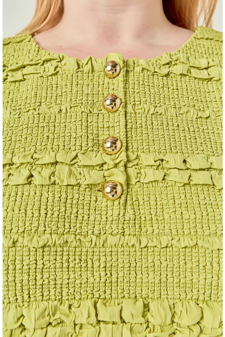 Smocked Minidress, Alternate, color, PISTACHIO