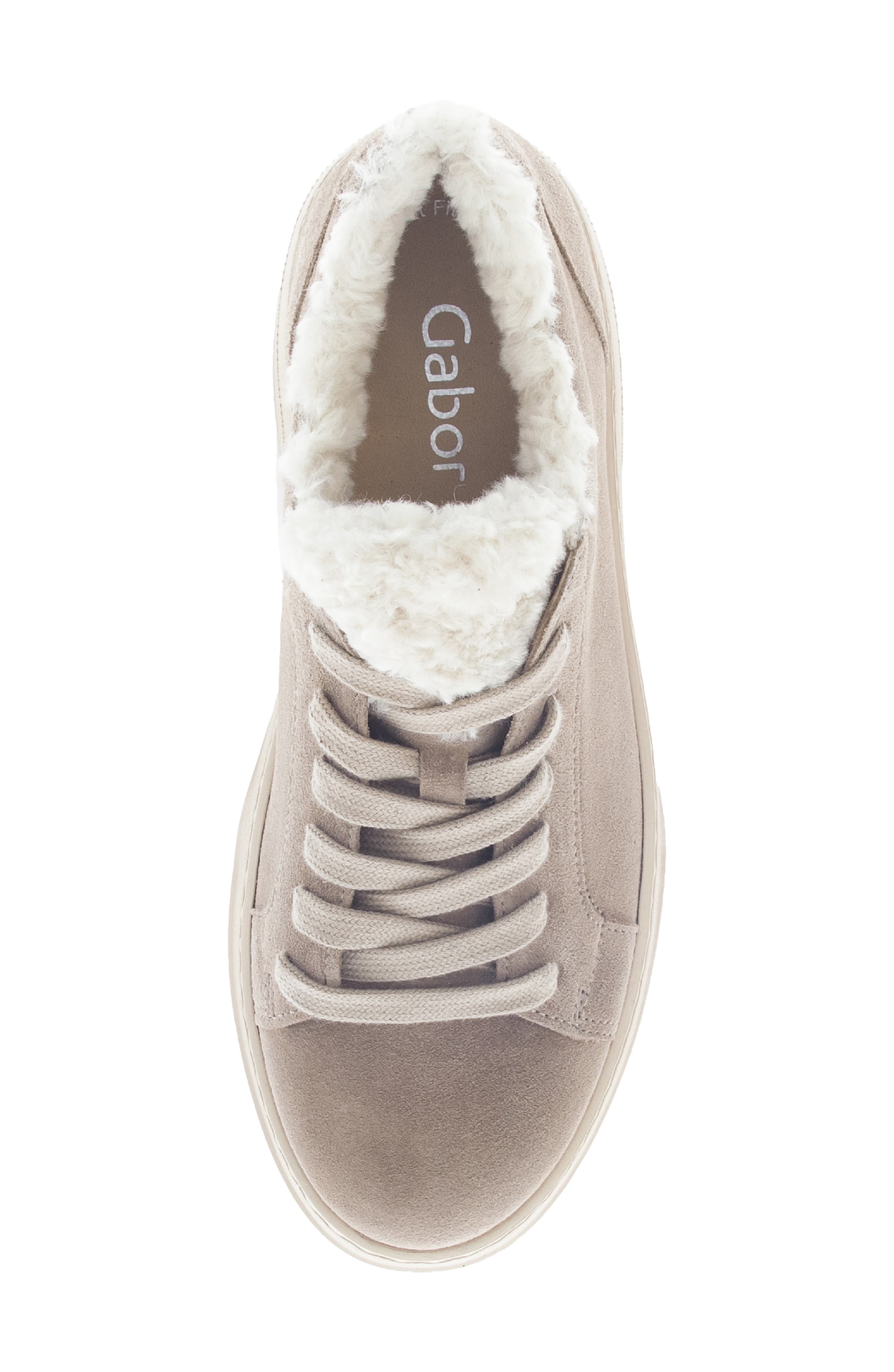 Gabor 73.221 Faux Fur Lined Platform Sneaker, Alternate, color, Silk