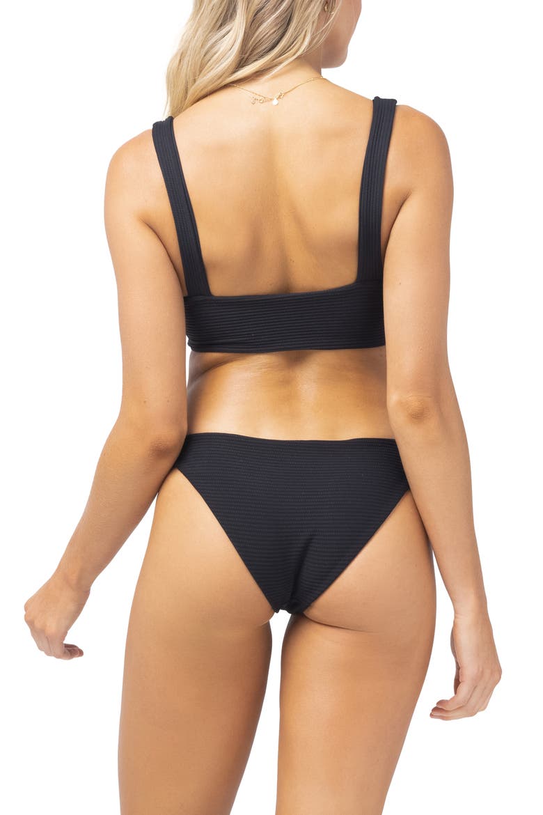 L Space Fisher O-Ring Bikini Top, Alternate, color, BLACK