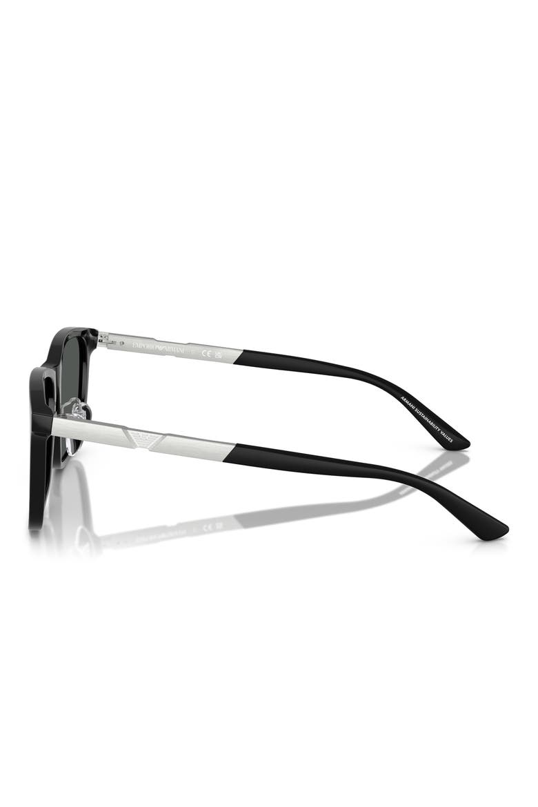 57mm Square Sunglasses, Alternate, color, SHINY BLACK / DARK GREY