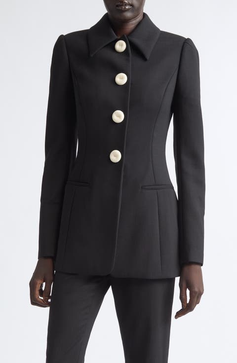 Collared Wool Blend Jacket