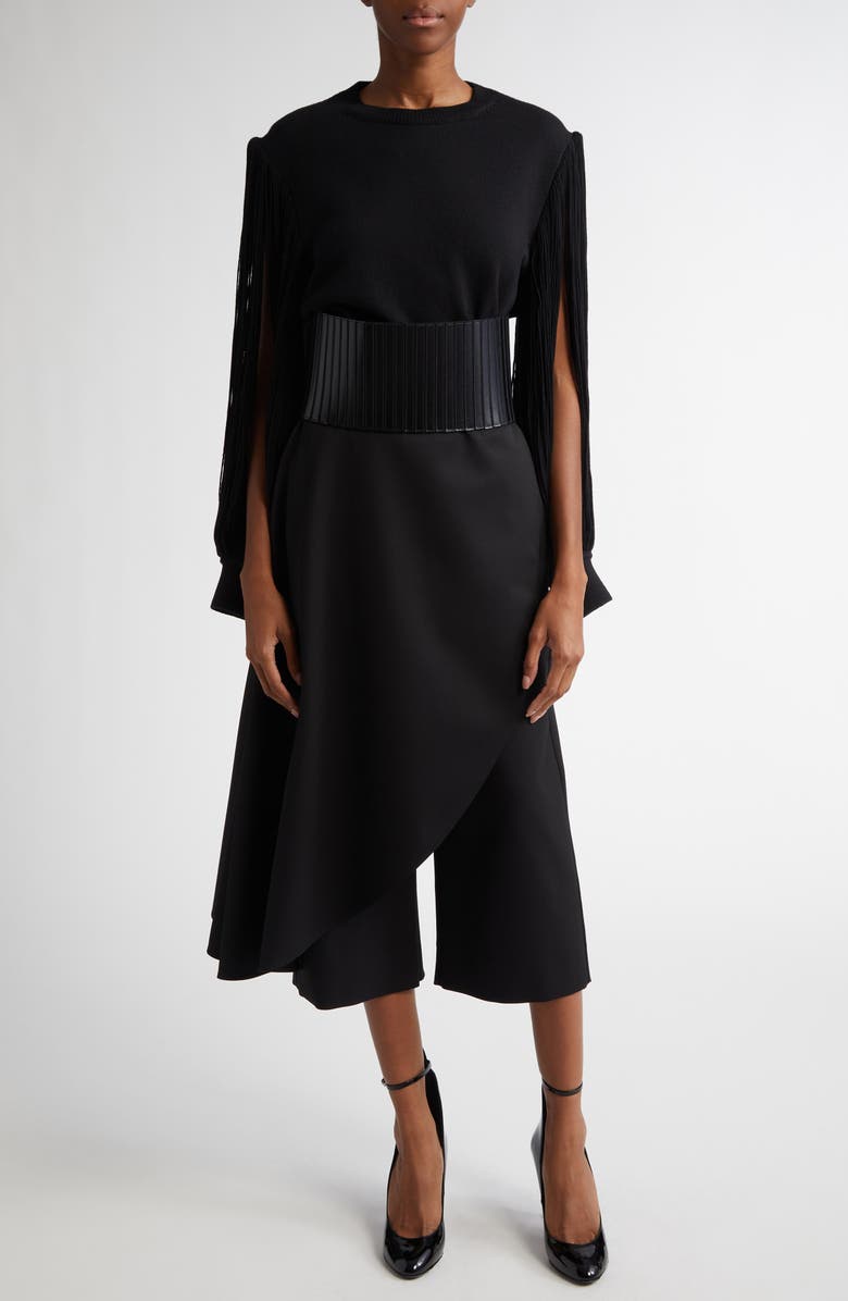 Alaïa Asymmetric Skirt Trousers, Alternate, color, Noir Alaia