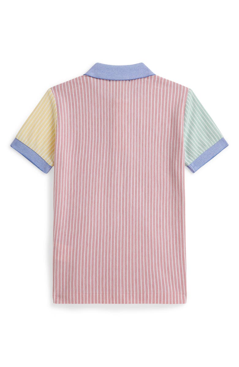 Polo Ralph Lauren Kids' Mismatched Stripe Cotton Piqué Polo, Alternate, color, Harbor Island Blue Multi