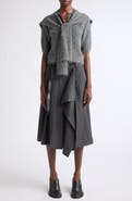 MONSE Scarf Detail Cropped Polo Sweater