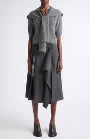 MONSE Scarf Detail Cropped Polo Sweater