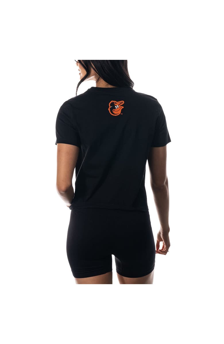 THE WILD COLLECTIVE Women's The Wild Collective Black Baltimore Orioles Twist Front T-Shirt, Alternate, color,
