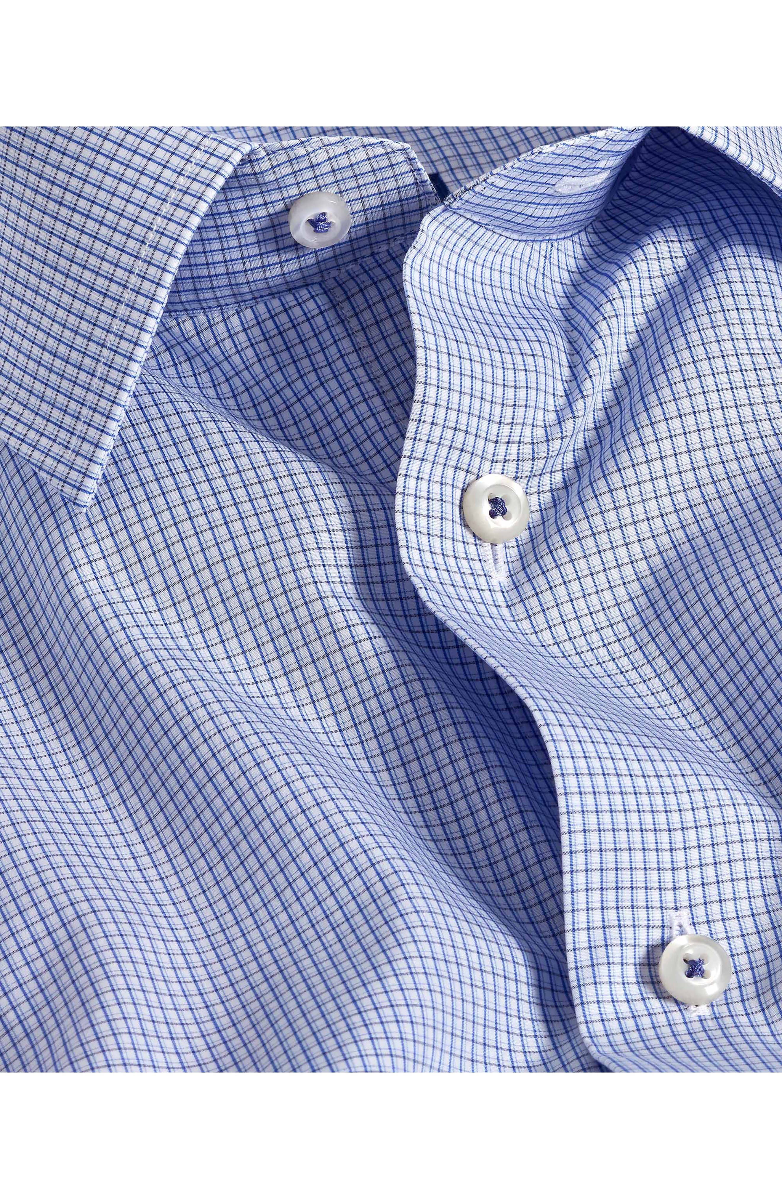 Slim Fit Microcheck Cotton Dress Shirt - image 2