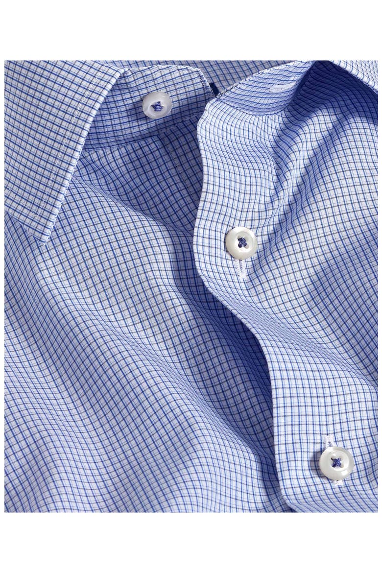 Slim Fit Microcheck Cotton Dress Shirt, Alternate, color, BLUE