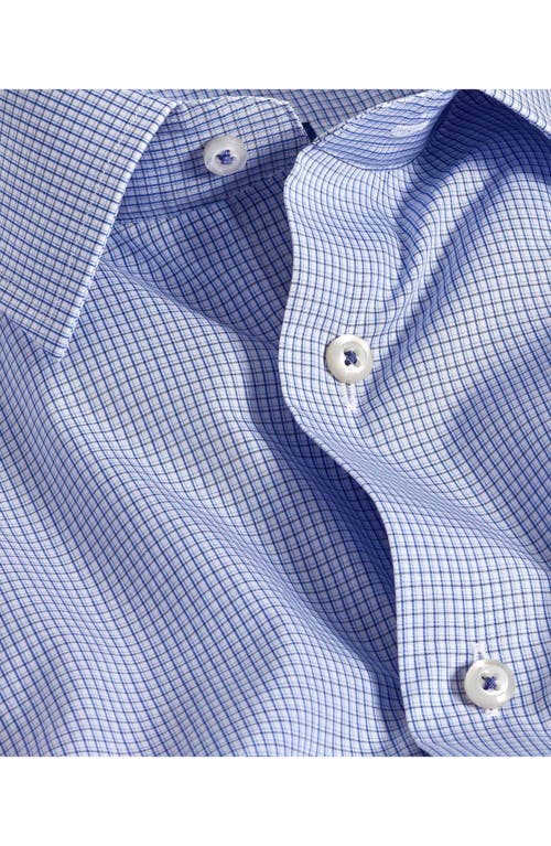 David Donahue Slim Fit Micro Print Poplin Dress Shirt In Blue