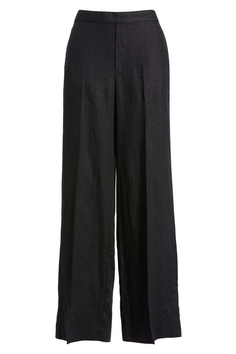 The Easy Linen Pull-On Pants, Alternate, color, JET BLACK