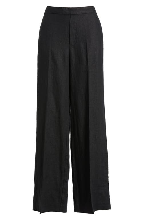 Shop Madewell The Easy Linen Pull-on Pants In Jet Black