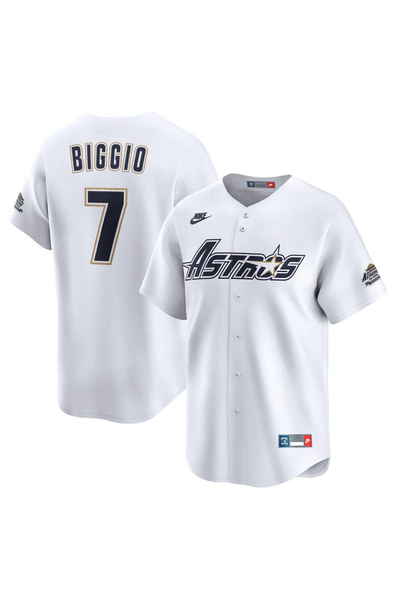 Men's Nike Craig Biggio White Houston Astros Throwback Cooperstown Collection Limited Jersey, Main, color, White