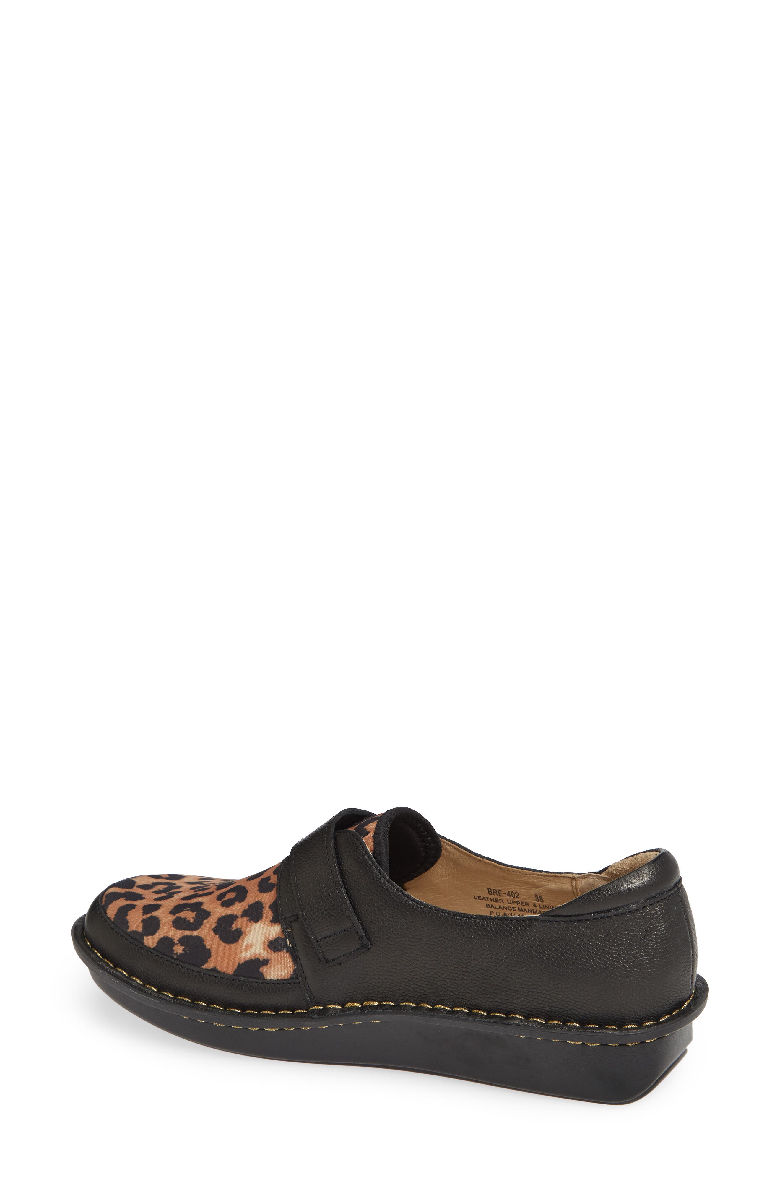Alegria Brenna Slip-On, Alternate, color, LEOPARD PRINT FABRIC/ LEATHER