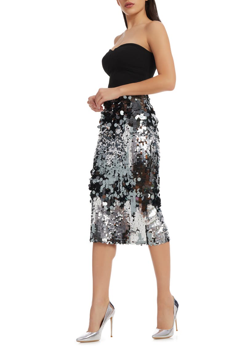 Robin Sequin Strapless Dress, Alternate, color, SILVER MULTI