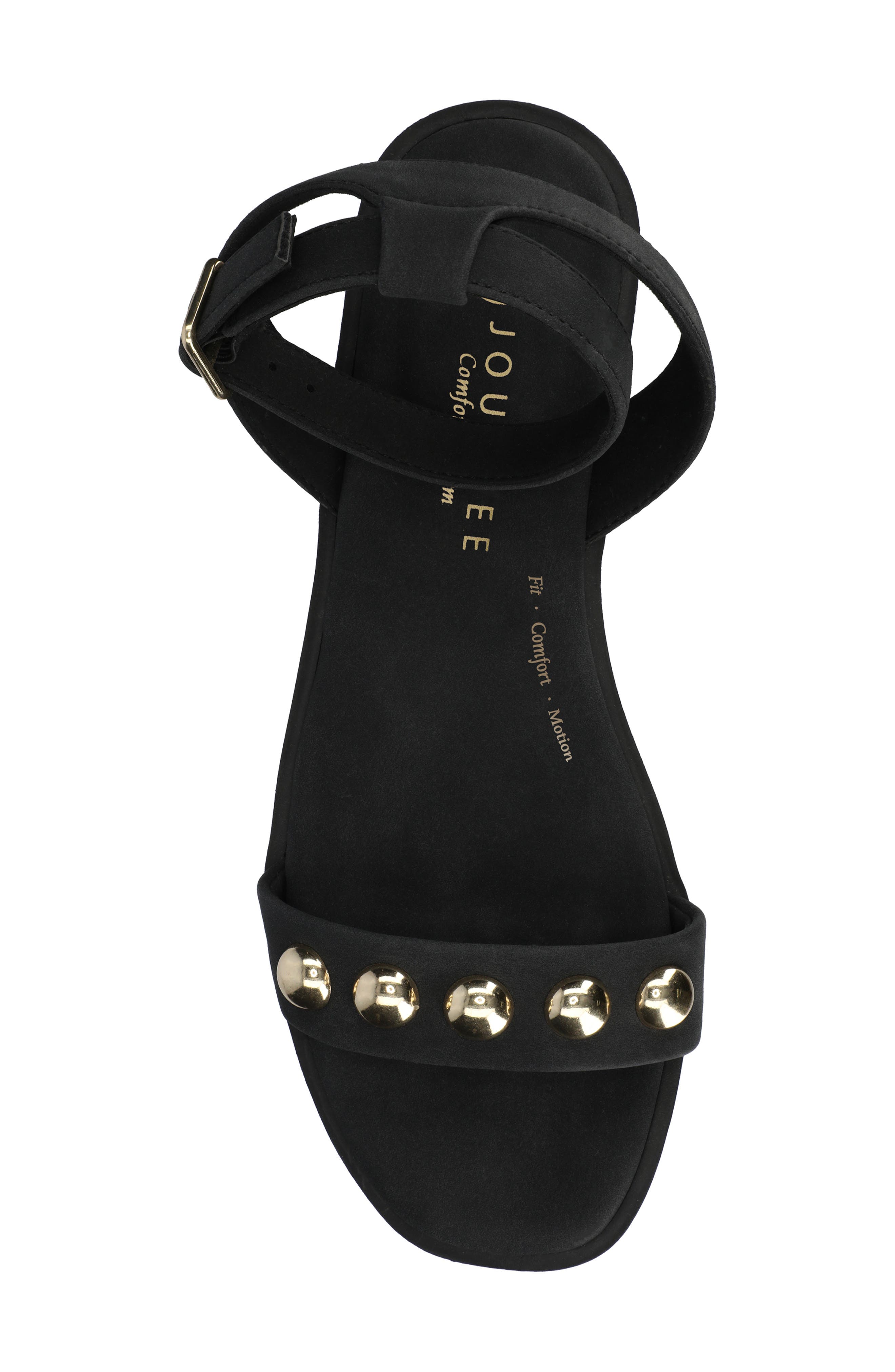 Journee Collection Primrose Studded Sandal, Alternate, color, Black Nubuck