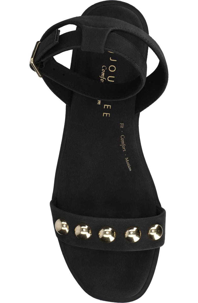 Journee Collection Primrose Studded Sandal, Alternate, color, Black Nubuck