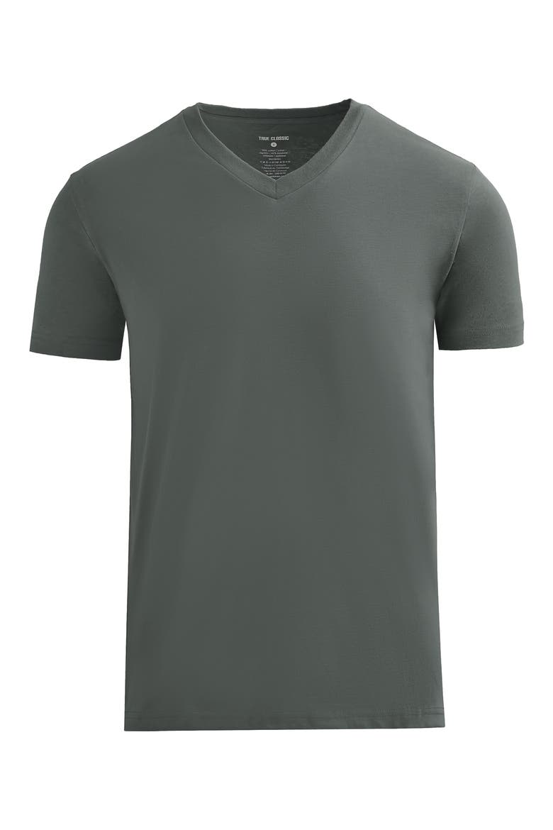 Short Sleeve V-Neck T-Shirt, Alternate, color, CARBON